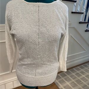 Elegant Winter White Ivory sequin Sweater holiday new years